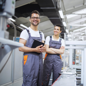 Two manufacturers on an assembly line